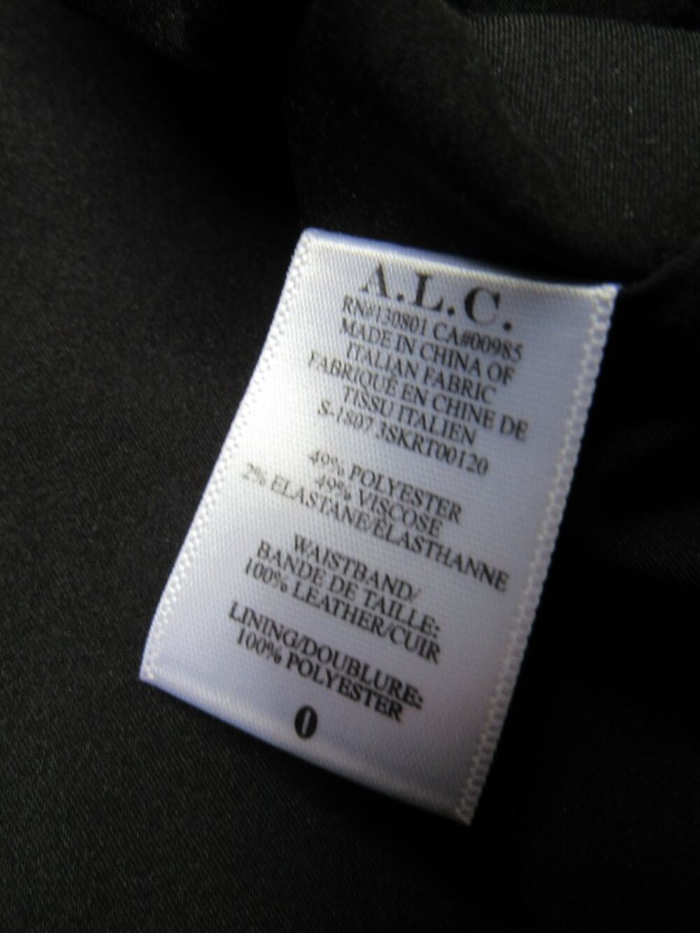 A.L.C. Viscose /Leather Mini Skirt, sz. 0 - Picture 5 of 7